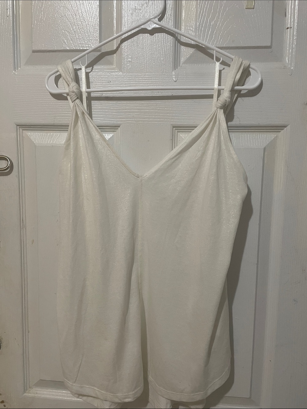 Anthropologie Cream Knotted Strap Cami